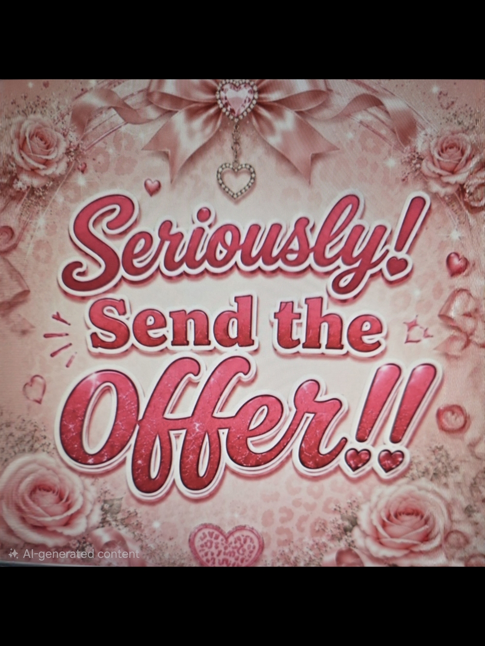 Seriously! Send the Offer!! Pink Party Sign -